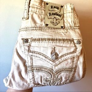 Rock Revival Martin Straight Leg White Jeans Sz 30